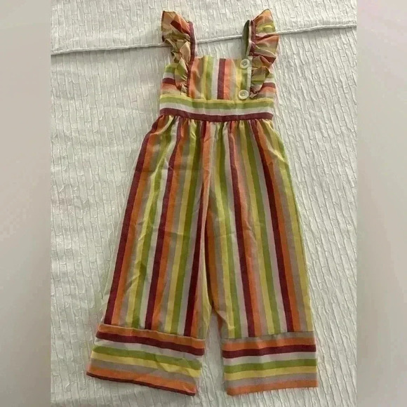 Bonnie Jean Girls Striped Romper Size 6. - Picture 1 of 7